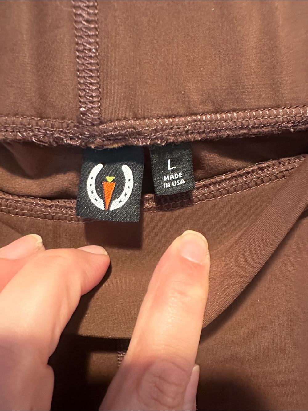 Kerrits Chocolate Brown Performance Riding Tights with Pockets - Picture 3 of 4